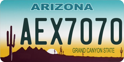 AZ license plate AEX7070