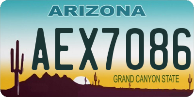 AZ license plate AEX7086
