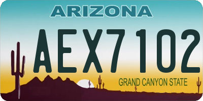 AZ license plate AEX7102