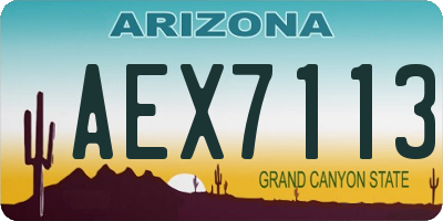 AZ license plate AEX7113