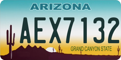 AZ license plate AEX7132