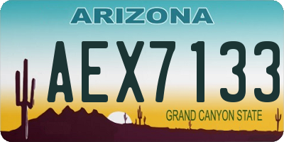 AZ license plate AEX7133