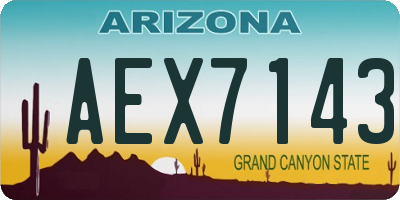 AZ license plate AEX7143