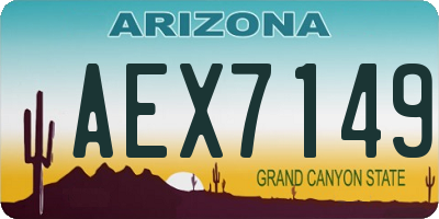 AZ license plate AEX7149