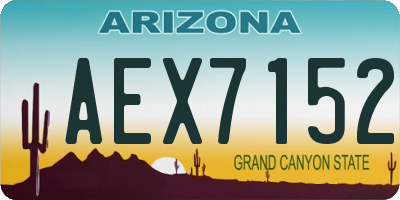 AZ license plate AEX7152