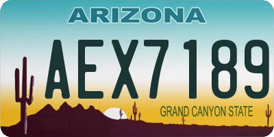AZ license plate AEX7189