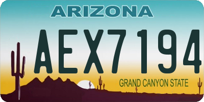 AZ license plate AEX7194