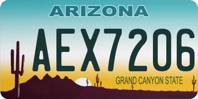 AZ license plate AEX7206