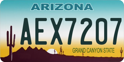 AZ license plate AEX7207