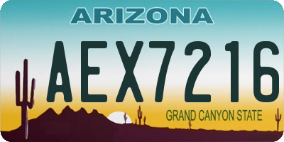 AZ license plate AEX7216