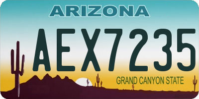 AZ license plate AEX7235
