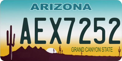 AZ license plate AEX7252