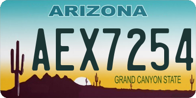 AZ license plate AEX7254
