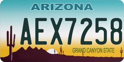 AZ license plate AEX7258