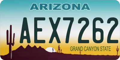 AZ license plate AEX7262