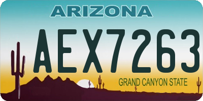 AZ license plate AEX7263