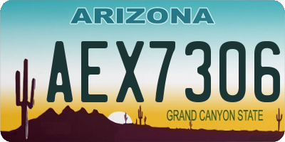 AZ license plate AEX7306