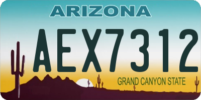 AZ license plate AEX7312