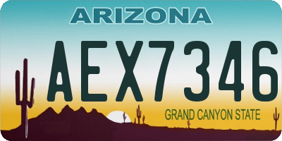 AZ license plate AEX7346