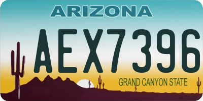 AZ license plate AEX7396