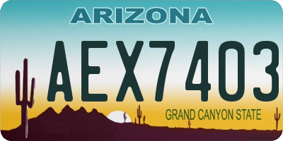 AZ license plate AEX7403