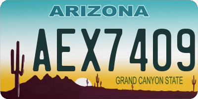 AZ license plate AEX7409