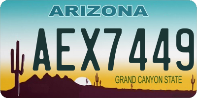 AZ license plate AEX7449