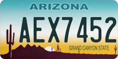 AZ license plate AEX7452