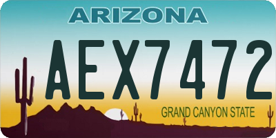 AZ license plate AEX7472
