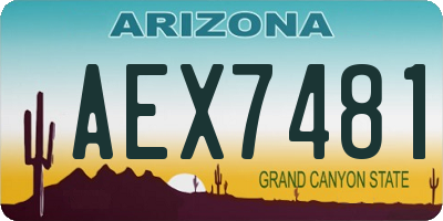AZ license plate AEX7481