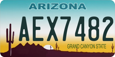 AZ license plate AEX7482