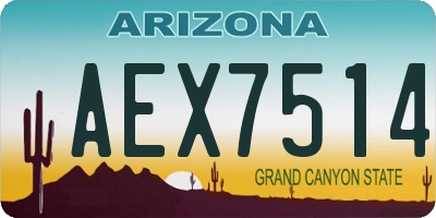 AZ license plate AEX7514