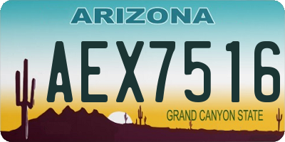 AZ license plate AEX7516