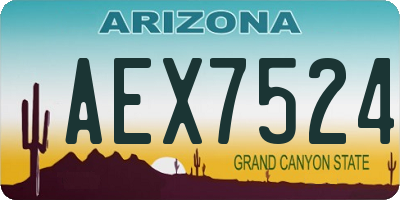 AZ license plate AEX7524