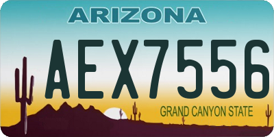 AZ license plate AEX7556