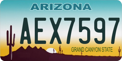 AZ license plate AEX7597