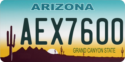AZ license plate AEX7600