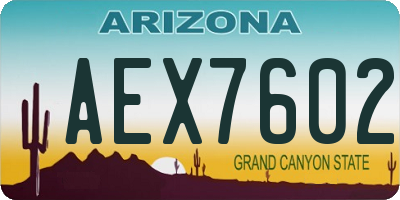 AZ license plate AEX7602