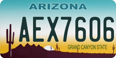 AZ license plate AEX7606