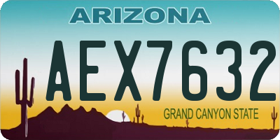 AZ license plate AEX7632