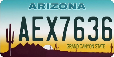 AZ license plate AEX7636