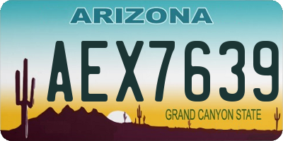 AZ license plate AEX7639