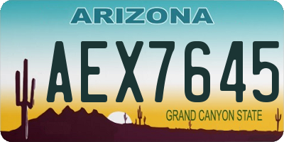 AZ license plate AEX7645