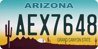 AZ license plate AEX7648