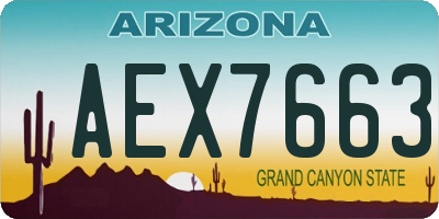 AZ license plate AEX7663