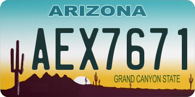 AZ license plate AEX7671
