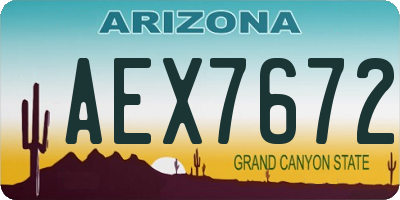 AZ license plate AEX7672