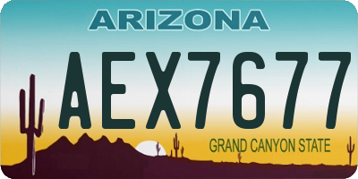 AZ license plate AEX7677
