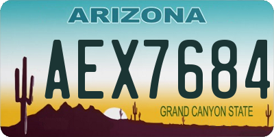 AZ license plate AEX7684