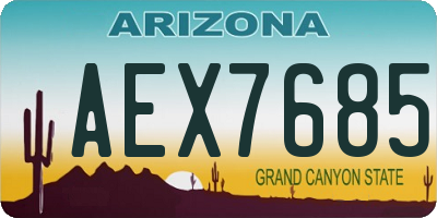 AZ license plate AEX7685